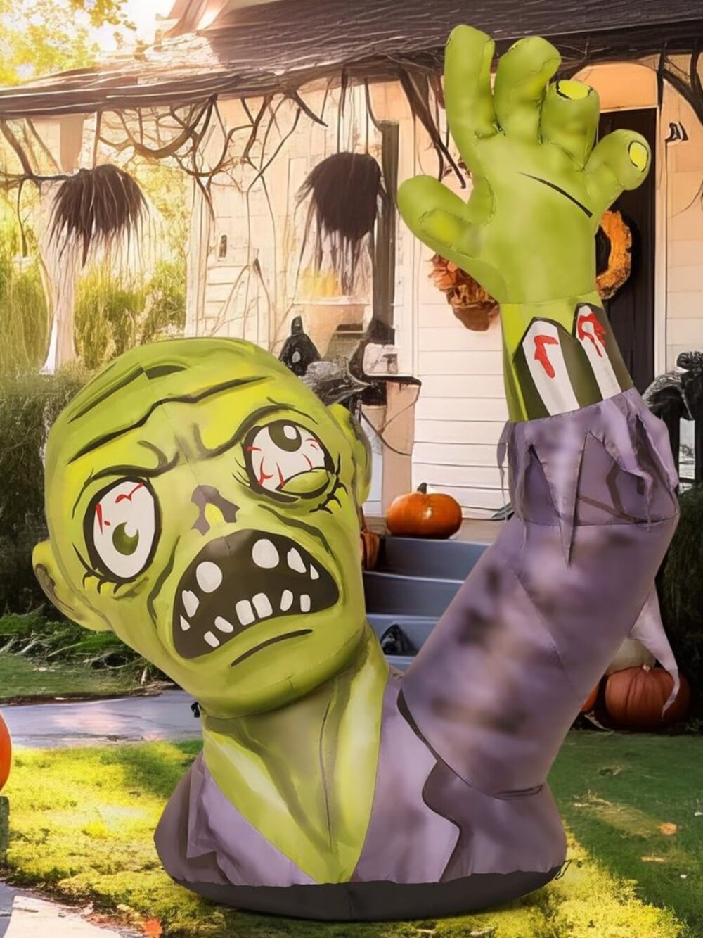 5.2 FT Halloween Inflatables Zombies Outdoor Decorations Blow Up Yard
